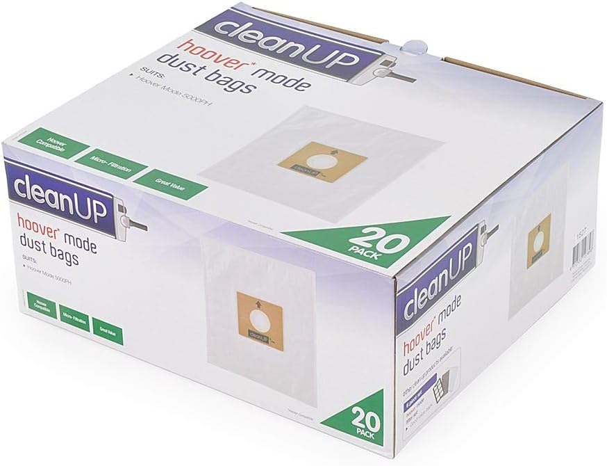 Clean Up Hoover Action & Mode Vacuum Bags 20Pk Micro Filtration - Vacuum Cleaner Bags - Image 4