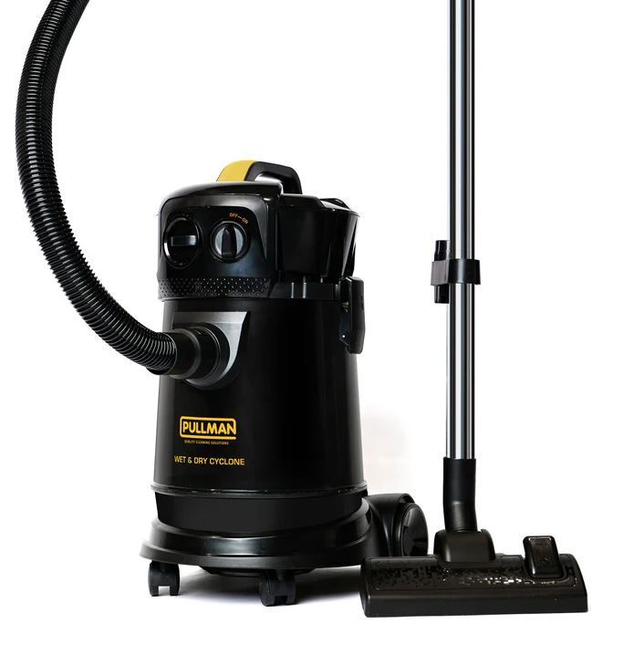 The Pullman Cyclone Vacuum delivers strong and consistent suction powered by a 1000W motor. Its bagless cyclonic system ensures efficient airflow and easy maintenance, while the 15-litre capacity makes it ideal for both household and workshop use. Designed to handle wet and dry messes with ease, it also includes a blower function for added versatility. Convenient onboard accessory storage keeps tools organized, and electronic water level detection provides safe operation and automatic shut-off when full. Key Features: